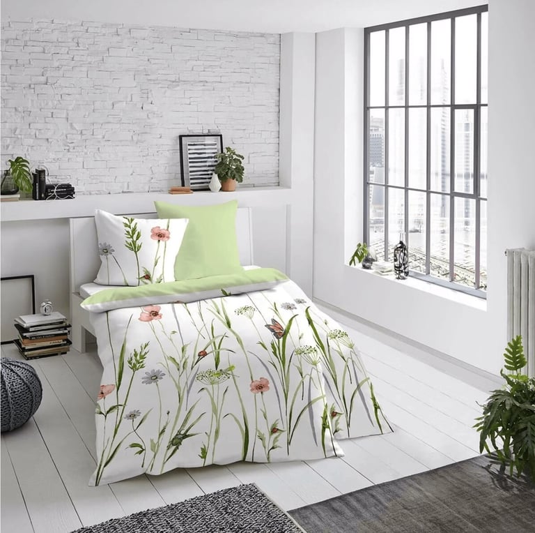 Dormisette Mako-Satin Bettwäsche Sommerwiese